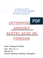 Chemistry Investigatory Project of Class Xii