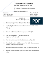 (WWW - Entrance-Exam - Net) - Sathyabhama University B.EB. Tech - 1st Semester Engineering Mathematics-I Sample Paper 12