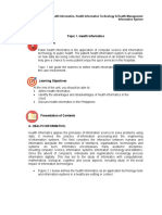 UNIT2 Topic 1. Health Informatics