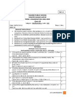 Set A Class XII A, B and E Half Yearly Examination 2022-2023