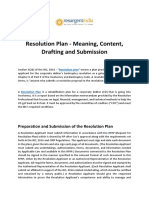 Resolution Plan - Meaning, Content, Drafting and Submission