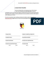 Firewall Configuration Quick Start Checklist