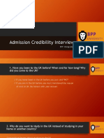 Admission Credibility Interview