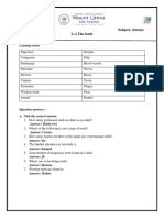 13 - Grade 4 Sample Notes L - 2 The Teeth