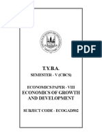 Economics Paper VIII Economics of Growth and Development English Version