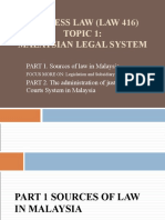 Topic 1 Introduction To Malaysian Legal System