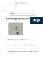 Biology Test Form Five