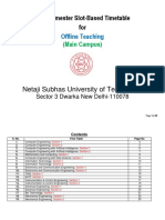 Master Time Table For First Semester B. Tech. (NSU