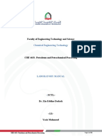 CHE 4433 - Petroleum and Petrochemical Processing - Lab Manual