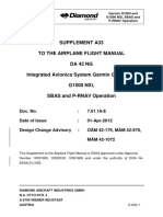 Supplement A33 To The Airplane Flight Manual Da 42 NG Integrated Avionics System Garmin G1000 and G1000 Nxi, Sbas and P-Rnav Operation