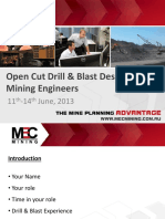 Open Cut Drill Blast Design For Mining Engineers