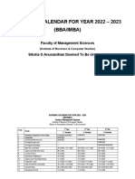 Bba Academic Calendar 2022-2023 Ibcs - Final