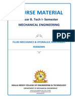 Fluid Mechanics - Hydraulic Machines Digital Notes R20