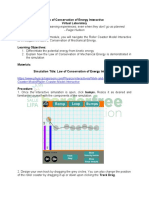 Law of Conservation of Energy Activity Sheet - Endaya