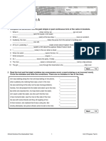 Oxford Solutions Pre-Int Progress Test Unit 2 A