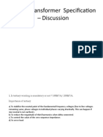 Power Transformer Specification - Discussion