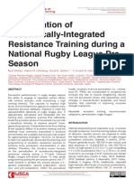 Whitley (2022) Periodisation of Eccentrically-Integrated Resistance Training During A National Rugby League Pre-Season