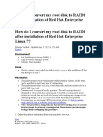 How Do I Convert My Root Disk To RAID1 After Installation of Red Hat Enterprise Linux 7