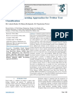 Survey of Deep Learning Approaches For Twitter Text Classification