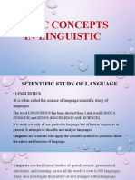 Basic Concepts in Linguistics