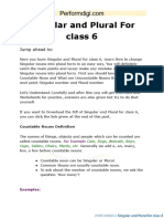 Singular and Plural For Class 6 PDF 1