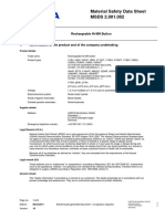 Material Safety Data Sheet MSDS 2.001.002: Rechargeable Ni-MH Button