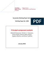 Principal Component Analysis: Economics Working Paper Series Working Paper No. 1856