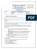 Social Science Class X Solution Part - II (November) Chapter - 7 Outcomes of Democracy (Pol. Science)