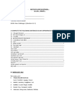 Challenges Revision Exercises