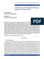 Impact of Social Media Usage On Organisational Image Mediated by Customer Trust