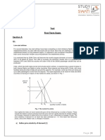 Test - Economics - PED and PES, Firms and Population Markscheme