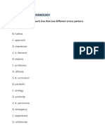 A. Phonetics and Phonology I. Choose A Word in Each Line That Has Different Stress Pattern