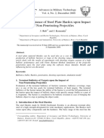 Ballistic Resistance of Steel Plate Hardox Upon Impact of Non-Penetrating Projectiles