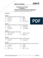 Mat1014 Calculus Tutorial 5 Chapter 5 Techniques of Integration and Its Applications