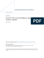 In-Q-Tel The Central Intelligence Agency As Venture Capitalist