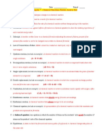 Chapter 7 Chemical Reactions Review Answer Key