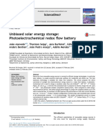 Unbiased Solar Energy Storage: Photoelectrochemical Redox Ow Battery