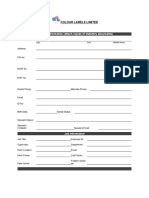 Colour Labels Limited Employee Information: Personal Information (Attach Copies of Statutory Documents)