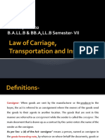 Law of Carriage, Transportation and Insurance: Unit-01, PPT-02 B.A.LL.B & BB.A, LL.B Semester-VII