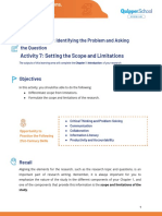 Activity 7: Setting The Scope and Limitations: Learning Area 2: Identifying The Problem and Asking The Question