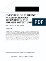 Overview of Current Parapsychology Research in The Former Soviet Union