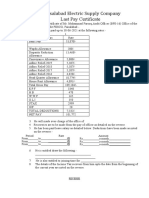 Faisalabad Electric Supply Company Last Pay Certificate: Reverse