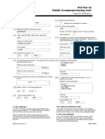 P45 Part 1A Details of Employee Leaving Work