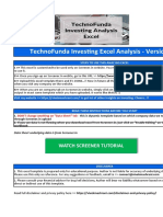 Technofunda Investing Excel Analysis - Version 2.0: Watch Screener Tutorial