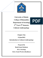 Lecture Notes, Introduction To Cultural Anthropology