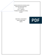 Mauritius Institute of Education Education Studies Department Pgce Pt-Rod Year 1 - Semester 2 Principles of Teaching and Learning PS 401-2