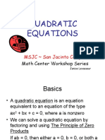 Quadratic Equations