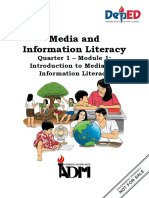 Quarter 1 - Module 1: Introduction To Media and Information Literacy