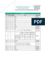 LEAP 2025 Grade 7 Mathematics Practice Test Answer Key: Task # Task Type Value (Points) Key Alignment