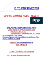 Welcome To VTH Semester: Course - Avionics (Code - 18 As 54)